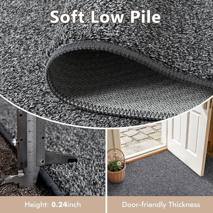 3x5 Black/White Area Rug Washable Non-Slip Soft Thin - Image 5