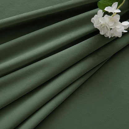 MIULEE Velvet Curtains 50W x 108L 2 Panels Olive Green Blackout Curtains | - Image 7