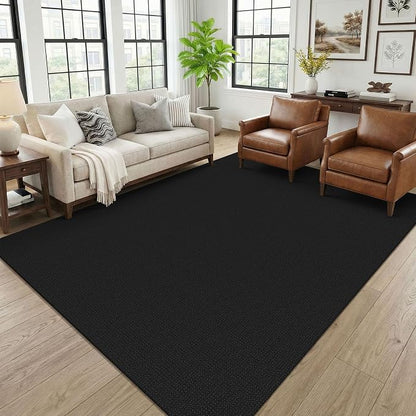 KOZYFLY Black 6x9 Dining Room Rugs, Washable Area Rug by KOZYFLY