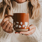 Sweet Water Decor Fall Mug Handcrafted Stoneware Coffee Mug with Autumn Leaves Design - Cozy and Stylish Fall Coffee Mugs - Unique Durable Fall Mugs for Autumn - Perfect Fall Mug for Gifting