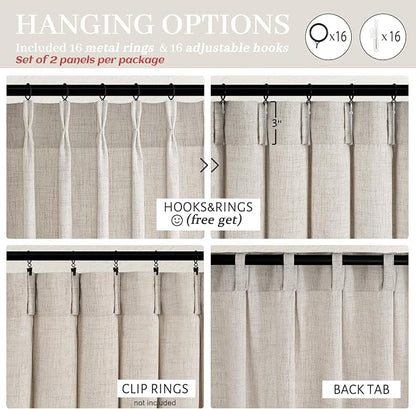 Greyish Brown Pinch Pleated Light Filtering Room Divider Curtains 95 Inches - Image 5