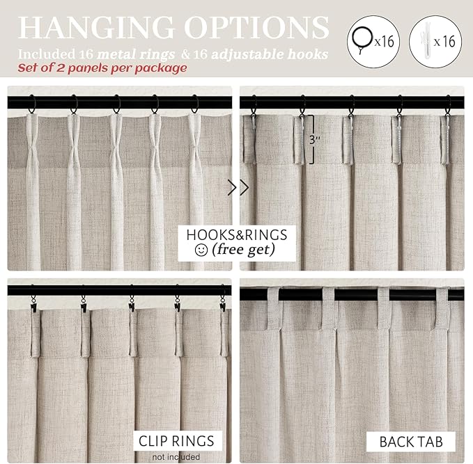 Extra Long Sheer Curtains 108 Inches Long 2 Panels Set - Image 4