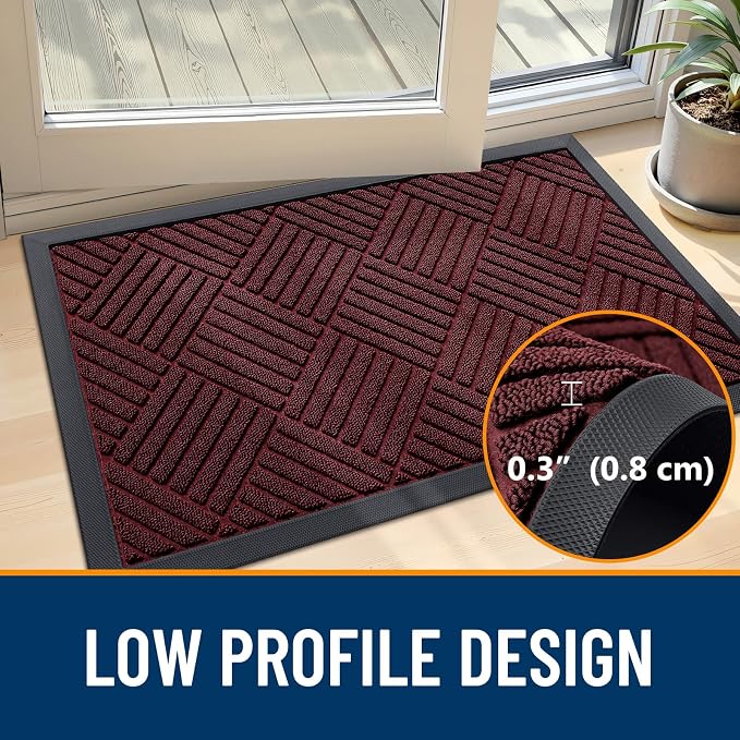 OLANLY Front Door Mat Outside Entrance 35x23, Waterproof Heavy-Duty Doormat | - Image 5