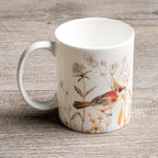 Maison d' Hermine Coffee Mug with Handles Fine Bone China Mugs Pack of One Tea Cups for Hot Beverages Cappuccino Latte Home Office Perfect for Gift (Meadow Florals - Beige Meadow Mornings, 15 Ounce)