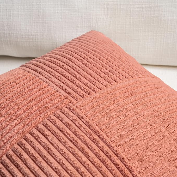Fancy Homi 2 Packs Coral Lumbar Decorative Throw Pillow Covers 14x22 Inch - Image 3