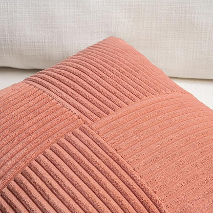 Fancy Homi 2 Packs Coral Long Lumbar Decorative Throw Pillow Covers 16x24 Inch - Image 3