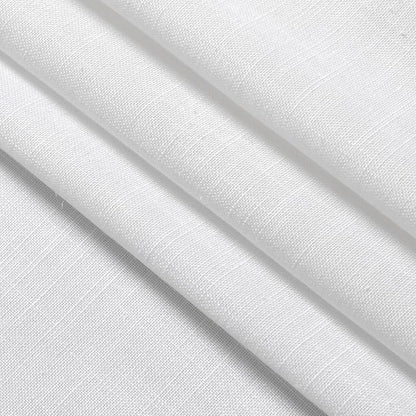 White Linen Kitchen Curtains 30 Inches Long 2 Panels Back Tab Rod Pocket - Image 7