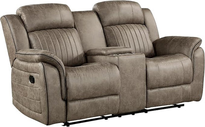 Lexicon Recliner Living Room Set, Home Theater Seating, Manual Polished - Image 4