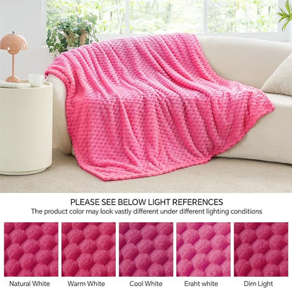 BEDELITE Hot Pink Twin Blanket for Couch, Soft Cozy Gifts for Women, 60*80 | 3D - Image 8