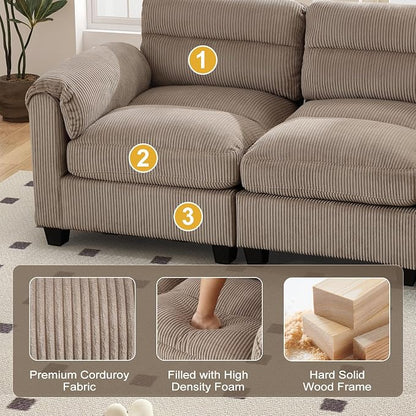 HAOMARKETS Corduroy Sofa Set, Upholstered Armchair - Image 4