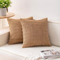Aegero Pack of 2 Corduroy Decorative Throw Pillow Covers 20x20 Inch, Coffee | by Unknown
