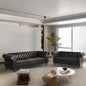 ORRD 2 Pieces Living Room Set, Chesterfield Leather Sofa Loveseat Couch by ORRD