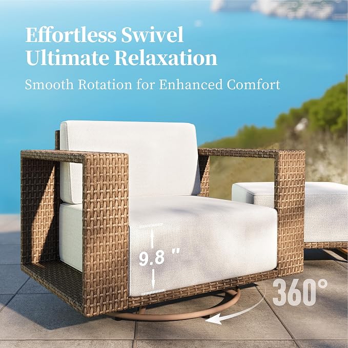 SUNSHINE VALLEY 7 Pieces Patio Furniture Set, Outdoor Wicker Conversation Set - Image 2