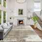 6x9 Area Rugs for Living Room: Washable Abstract Brown White Badroom Carpet | by GENTDRIZZ