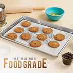 36 * 24 inches Black, Non-Slip Silicone Baking Sheets - Baking Mat with 0.7mm Thickness - Non-Stick Pastry & Cookie Mat for Kitchen Counter for Rolling Out Dough with Measurements.
