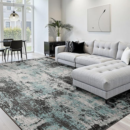 RELEANY Washable 10'x14' Abstract Area Rug - Image 4