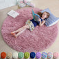 Amdrebio Mauve Pink Round Plush Rug 5Ft by Amdrebio