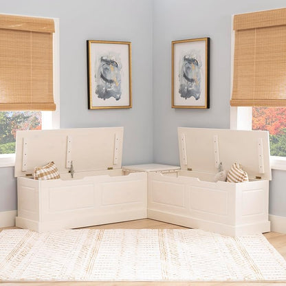 Linon Harris White Solid Pine Backless Nook - Image 8