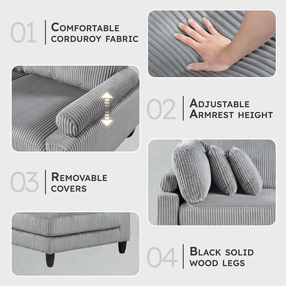 Lexicon 120 Inch Modular Sectional Sofa - Image 3