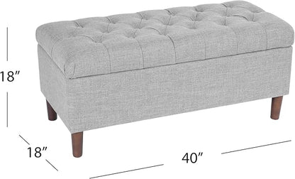 Homepop Home Decor | Tufted Ainsley Button Storage Ottoman Bench - Image 3