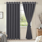 Grommet Blackout Curtains for Bedroom, 70 x 84 Inches, Dark Grey | Thermal by Hiasan