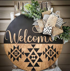 Welcome Stencils for Painting on Wood 12” Welcome Stencil for Door Mat Half Round Stencils for Wood Sign Doormat Fabrics