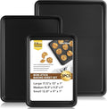 Baking Sheet Pan Set of 3, Thicker Carbon Steel Cookie Sheets for Baking Non Stick with Diamond Texture Pattern, Ceramic Half/Quarter/Jelly Roll Baking Trays for Oven