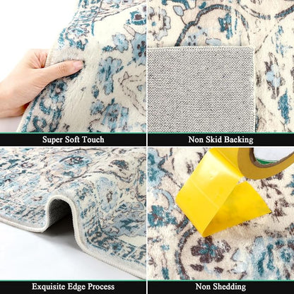 HEBE Hallway Runner Rug 2'8''x12', Washable Non Slip Kitchen Rug Runner | Soft - Image 3