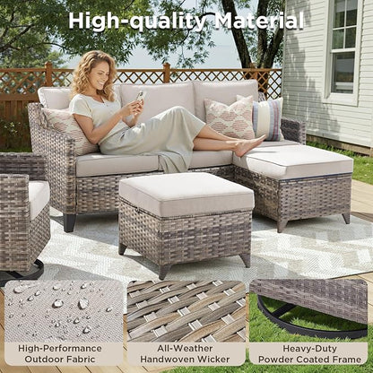 Outdoor Patio Furniture Set-7 Pieces All-Weather Wicker Outdoor Furniture - Image 3