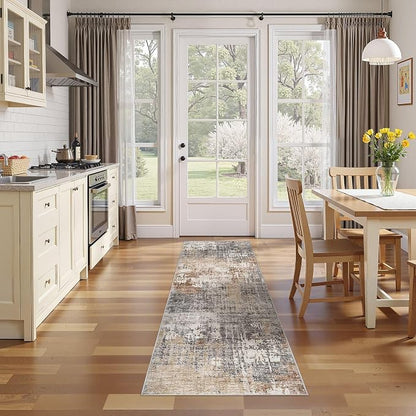 DMOYEST Washable Runner Rug for Hallway: 2x6 Neutral Modern Abstract Low Pile - Image 5