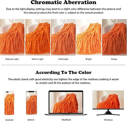 NEWCOSPLAY Fleece Ribbed Cozy Throw Blanket - Image 6
