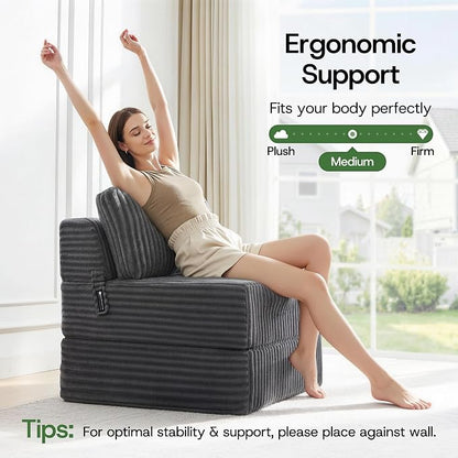 4-in-1 Folding Sofa Bed Convertible Boneless Sleeper Chair Couch Foldable - Image 7