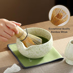 Matcha Whisk Set, Ceramic Matcha Set with Spout, Matcha Bowl Kit with Sifter, Whisk and Holder, Bamboo Scoop, Scoop Rest, Tea Towel, 7 Pcs Matcha Kit Set for Making Breakfast/Latte for Matcha Lovers