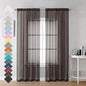 Chocolate Brown Sheer Curtains 84 Inches Long 2 Panels, Light Filtering Sheer by OVZME