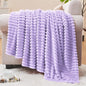 BEDELITE 3D Ribbed Pastel Lilac Fleece Twin Blanket by BEDELITE