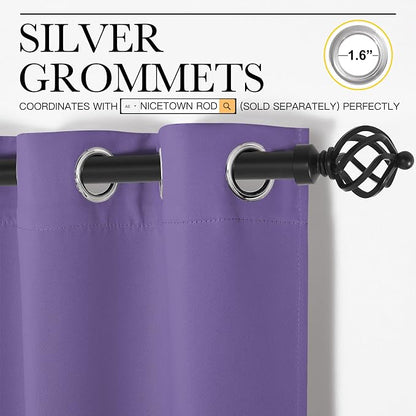NICETOWN Lilac Purple Blackout Curtains 102" Long, 2 Pieces - Image 3