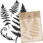 NAKLEO Painting Stencil for Crafts A4 8.3” x 11.8”, Fern Leaf Frond Pattern, Reusable Plastic DIY & Scrapbooking Drawing Template, Decoupage Art Home Decor, Wall Wood Fabric Furniture