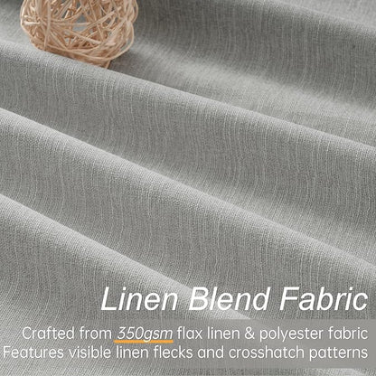 Topfinel Grey Linen Blackout Curtains 90 Inches Long - Image 2