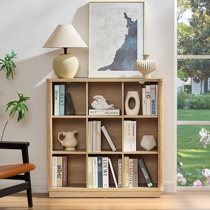 Joaxswe 9 Cube Storage Book Shelf, Modern Floor Standing 3-Tier Cubby Bookcase - Image 5