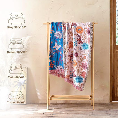 LUTBM Boho Throw Blanket for Bed Cotton Summer Blankets Twin Size for Bedroom - Image 6