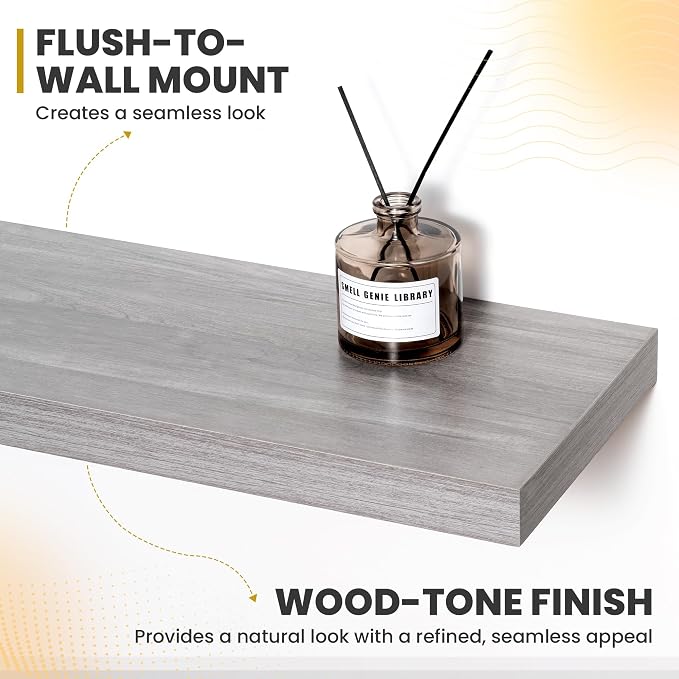 Acovy 24 Inch Floating Shelves, 9.3" Deep Floating Shelf Wall Mounted, Rustic - Image 4