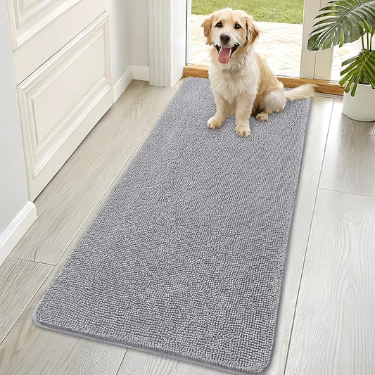 OLANLY Dog Door Mat for Muddy Paws 70x35, Super Absorbent Chenille Mud Mat | by OLANLY