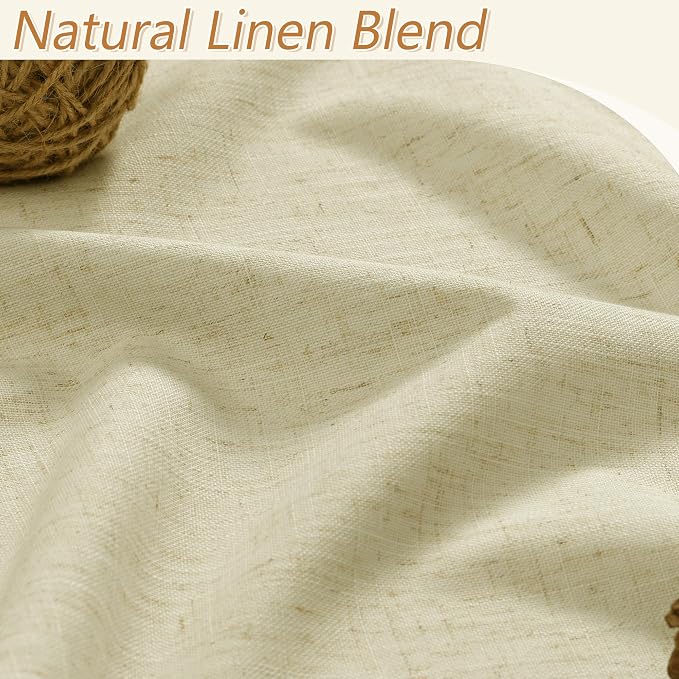 Extra Long 100% Blackout Linen Curtains - Image 3