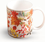 Maison d' Hermine Coffee Mug with Handles Fine Bone China Mugs Pack of One Tea Cups for Hot Beverages Cappuccino Latte Home Restaurant Office Perfect for Gift (Amarante - Automne, 15 Ounce)