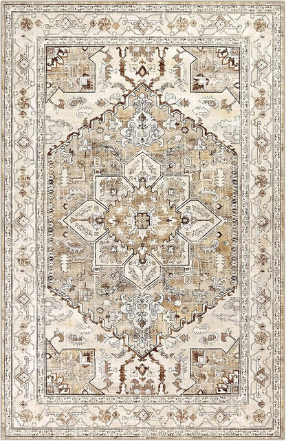 Yamaziot Area Rug 8x10, Non-Slip Washable Boho Vintage Living Room Bedroom Rug - Image 3