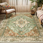 RELEANY Washable Area Rug, Brick/Brown/Green | Non-Slip, Water Repellent by RELEANY