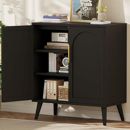 Keehusux 15.7" D Black Buffet Cabinet - Image 4