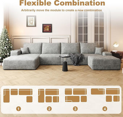 136" Sectional Couches for Living Room Cloud Couch Sofa - Image 6