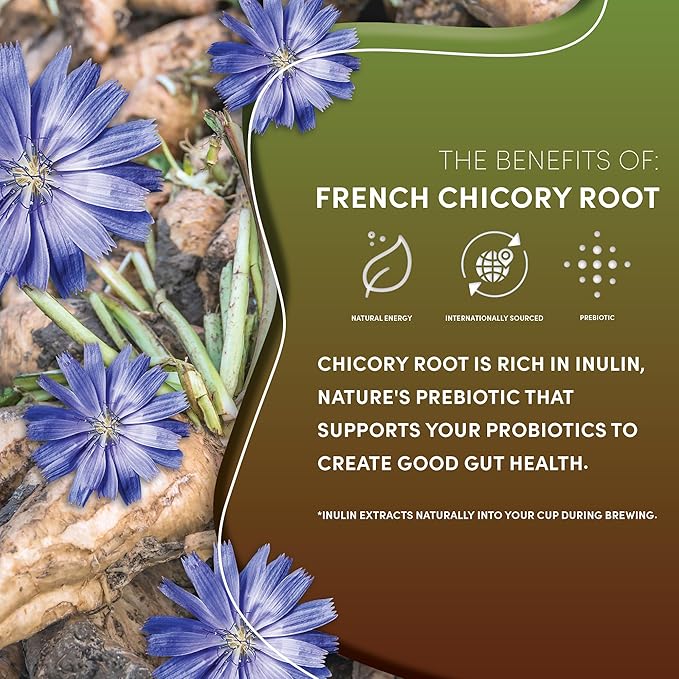 Teeccino French Roast Chicory Coffee Alternative - 11 Ounce - Ground Herbal Coffee That’s Prebiotic, Caffeine-Free & Acid Free, Dark Roast, (Pack of 3)