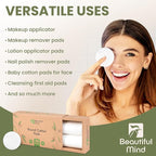 Cotton Round Pads for Face 200 Pack - 3 Layer Eye Makeup and Nail Polish Remover - Lint Free Cleansing Circle Pad for Facial Exfoliating, Toner - Travel Size Skin Care Rounds